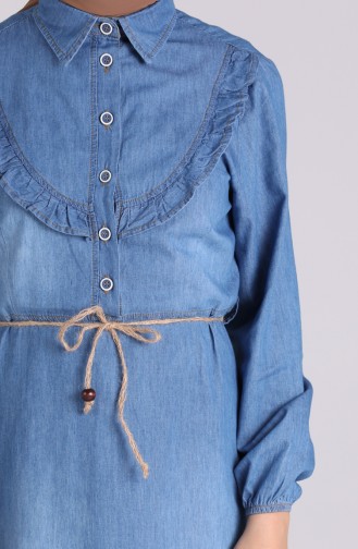 Robe Hijab Bleu Jean 0103-02