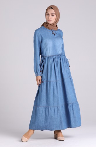 Denim Blue Hijab Dress 0104-01