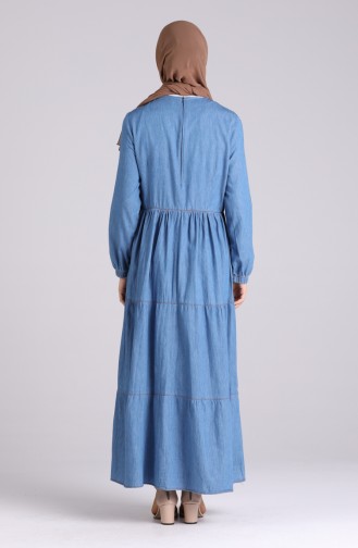 Jeansblau Hijab Kleider 0104-01