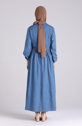 Navy Blue Hijab Dress 0105-01