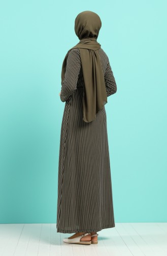 Khaki İslamitische Jurk 5708Y-02