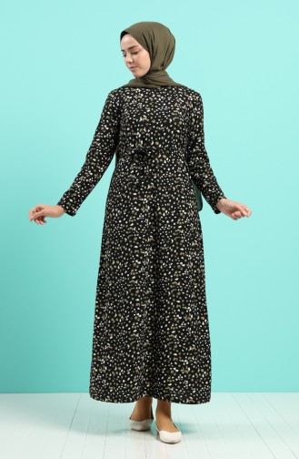 Khaki Hijab Kleider 5709D-01