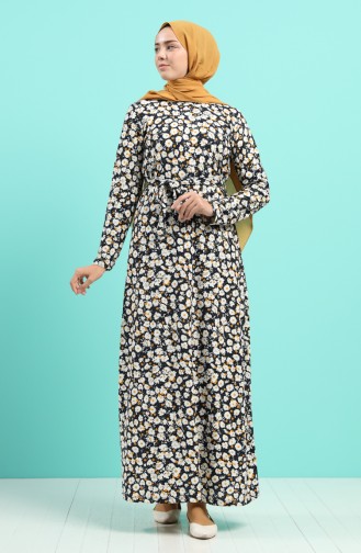 Gelb Hijab Kleider 5709E-02