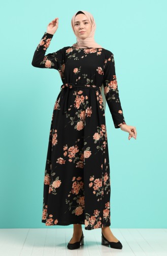 Black Hijab Dress 5709G-01