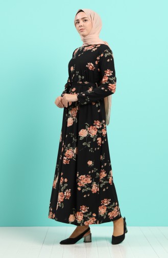 Black Hijab Dress 5709G-01
