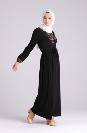 Schwarz Hijab Kleider 5757-03