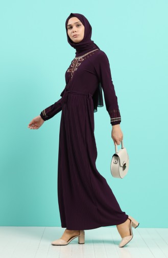 Sandy Embroidered Dress 5757-08 Purple 5757-08