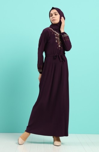 Sandy Embroidered Dress 5757-08 Purple 5757-08