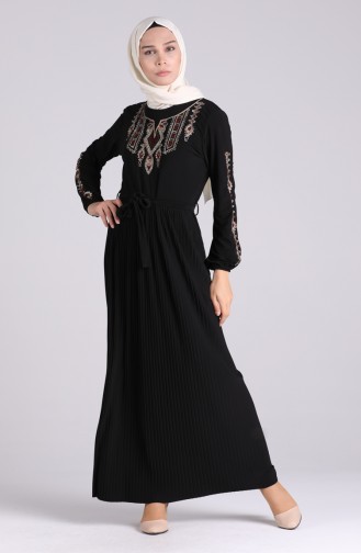Schwarz Hijab Kleider 5758-05