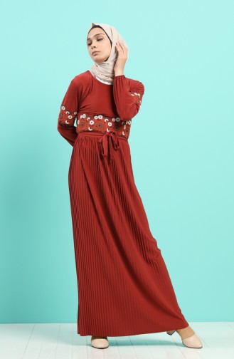 Sandy Embroidered Dress 5814-01 Tobacco 5814-01
