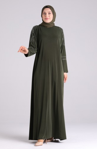 Khaki Hijab Kleider 1638-04