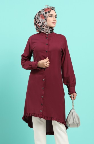 Fırfırlı Tunik 1217-03 Bordo