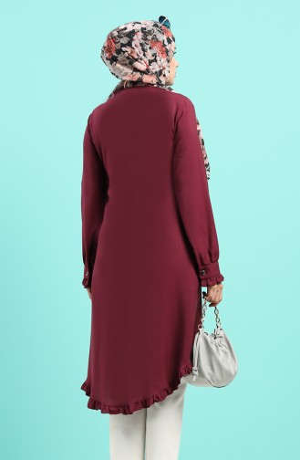 Fırfırlı Tunik 1217-03 Bordo