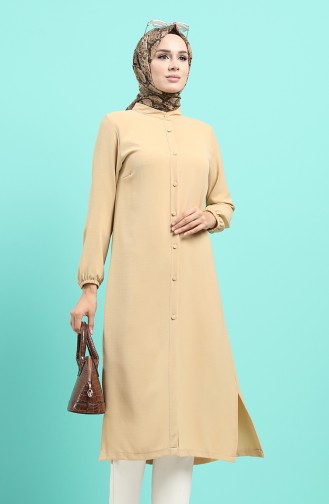 Aerobin Kumaş Uzun Tunik 5319-05 Bej