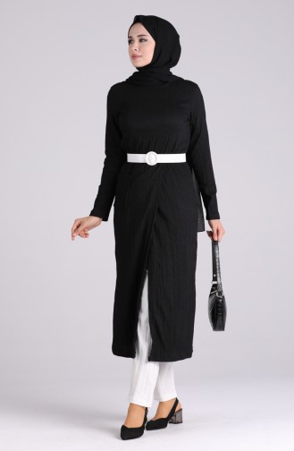 Belted Tunic Trousers Double Suit 1058-03 Black 1058-03
