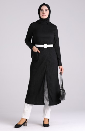 Belted Tunic Trousers Double Suit 1058-03 Black 1058-03