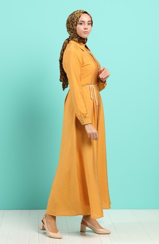 Senf Hijab Kleider 40102-02