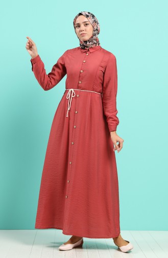 Robe Hijab Rose Pâle Foncé 40102-03
