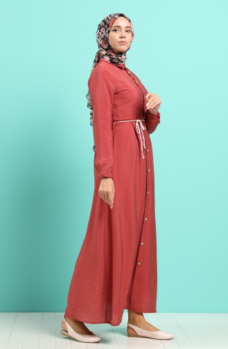 Robe Hijab Rose Pâle Foncé 40102-03