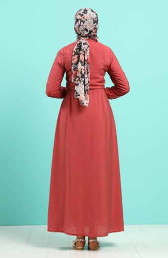 Robe Hijab Rose Pâle Foncé 40102-03