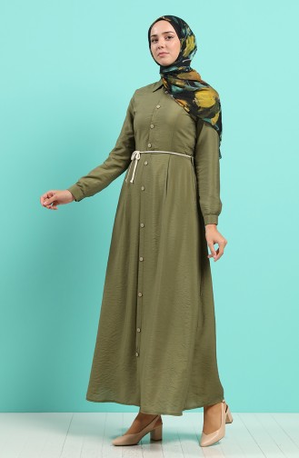 Khaki Hijab Kleider 40102-04