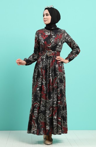 Schwarz Hijab Kleider 4549-06