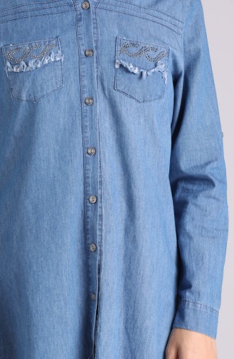 Jeansblau Tunikas 0572-01