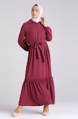 Beige-Rose Hijab Kleider 3196-01