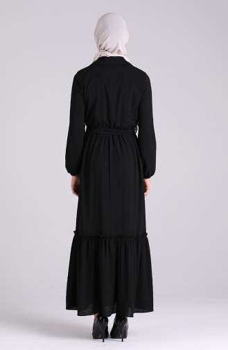 Schwarz Hijab Kleider 3196-03