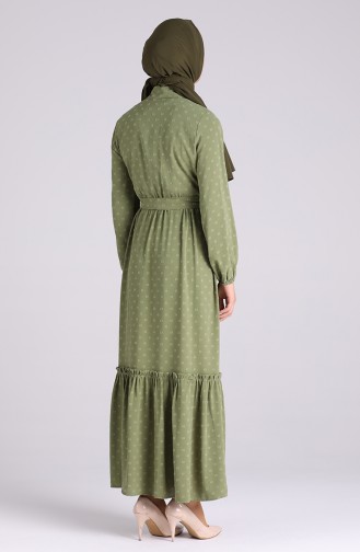 Khaki Hijab Kleider 3196-04