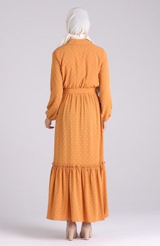 Mustard Hijab Dress 3196-06
