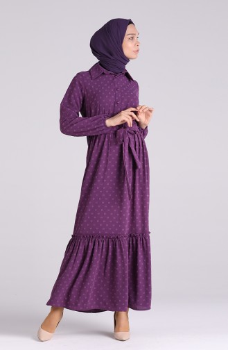 Purple Hijab Dress 3196-07