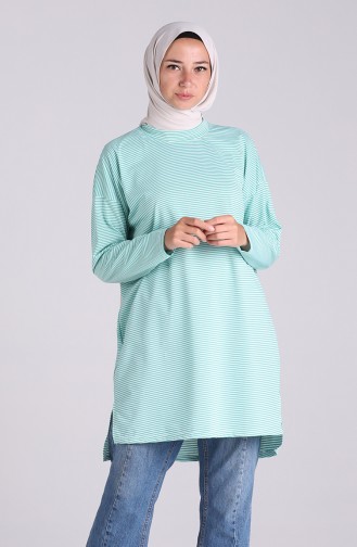 Çizgili Tunik 5312-08 Yeşil