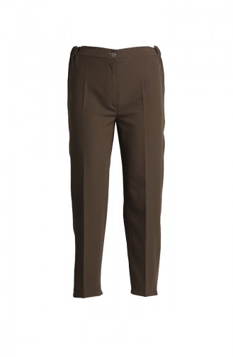 Plus Size Classic Straight Leg Trousers 1121-07 Brown 1121-07