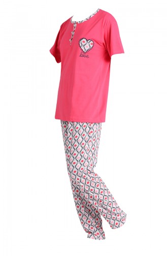 Kısa Kol Pijama Takım 1501A-01 Mercan