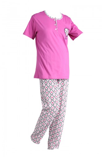 Kısa Kol Pijama Takım 1501A-02 Mor