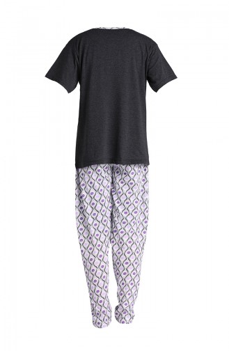 Kısa Kol Pijama Takım 1501A-03 Siyah