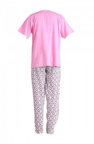 Kısa Kol Pijama Takım 1501A-04 Pembe