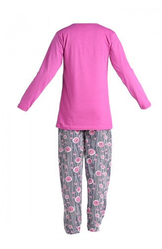 Baskılı Pijama Takım 2606-02 Mor