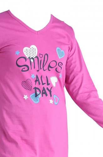 Baskılı Pijama Takım 2606-02 Mor