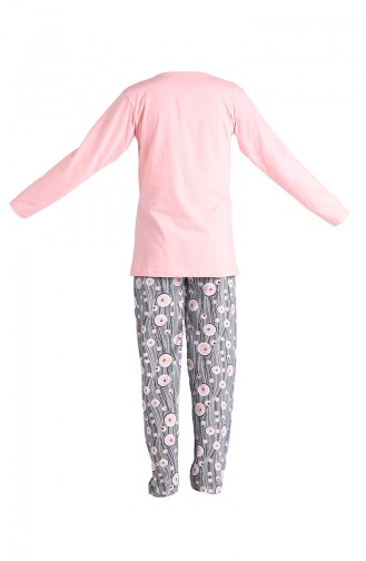 Baskılı Pijama Takım 2606-03 Pudra