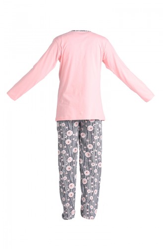 Baskılı Pijama Takım 2650-01 Pudra