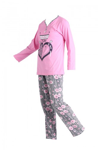 Baskılı Pijama Takım 2650-02 Pembe