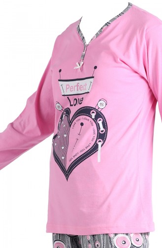 Baskılı Pijama Takım 2650-02 Pembe