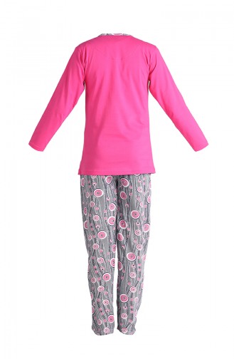 Baskılı Pijama Takım 2650-03 Fuşya