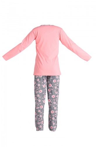 Baskılı Pijama Takım 2650-04 Somon