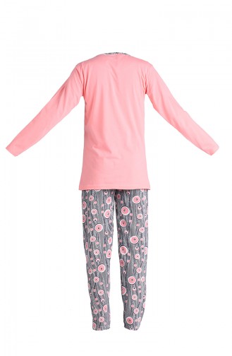 Uzun Kollu Pijama Takım 2700-01 Somon