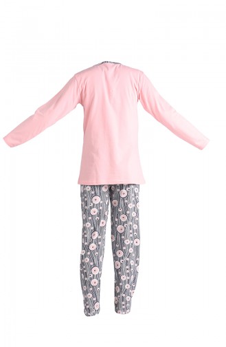 Uzun Kollu Pijama Takım 2700-04 Pudra