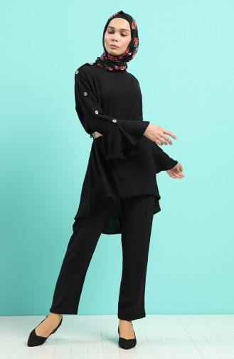 Aerobin Fabric Belt Tunic Trousers Double Suit 5771-01 Black 5771-01