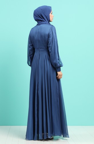 Indigo Hijab-Abendkleider 52777-01